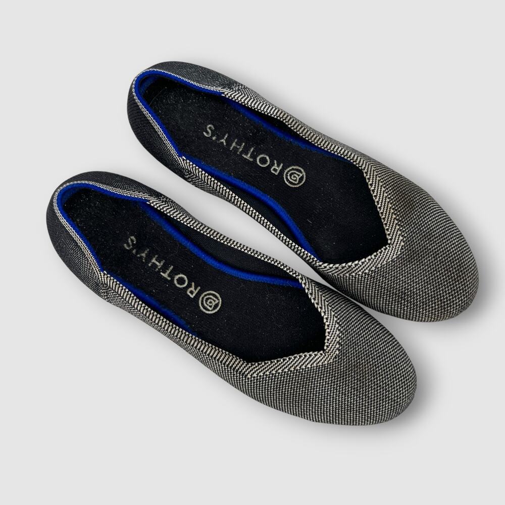 Rothy's Birdseye Grey Retired Round Toe Ballet Flats Size 10